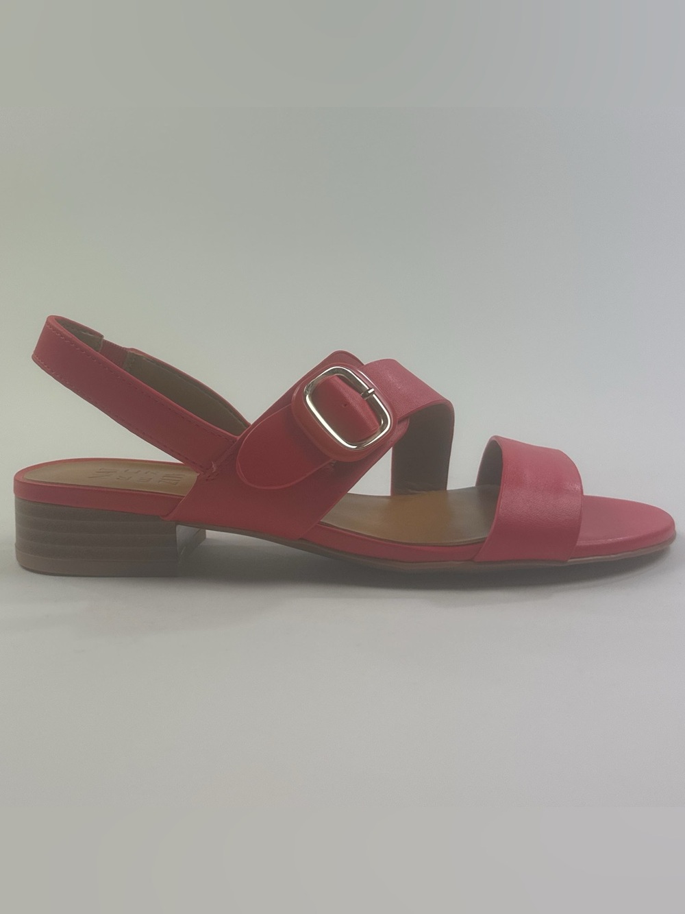 Naturalizer Meesha Womens Red Leather Slingback Low Heel Sandals I6063L1602